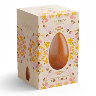 Hazelnut Easter egg, with very fine milk chocolate and chopped hazelnuts