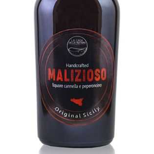 Malizioso is a Sicilian liqueur with spicy notes of cinnamon and chilli pepper