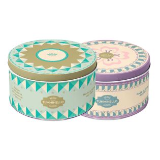 Small tin decorated with Tumminello artisan biscuits