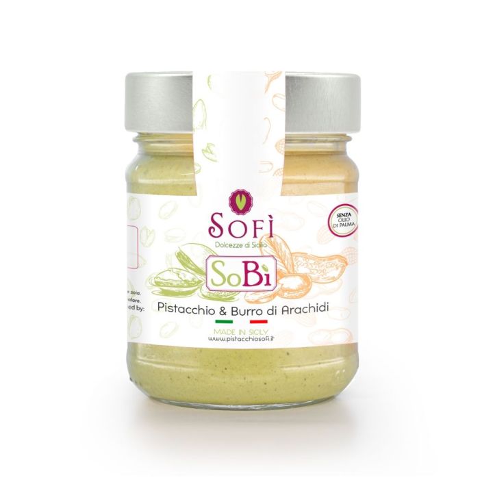 Sweet spreadable cream with Pistachio and Peanut Butter