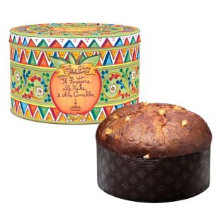 Panettone Fiasconaro with candied apple and cinnamon signed D&G, 500 grams