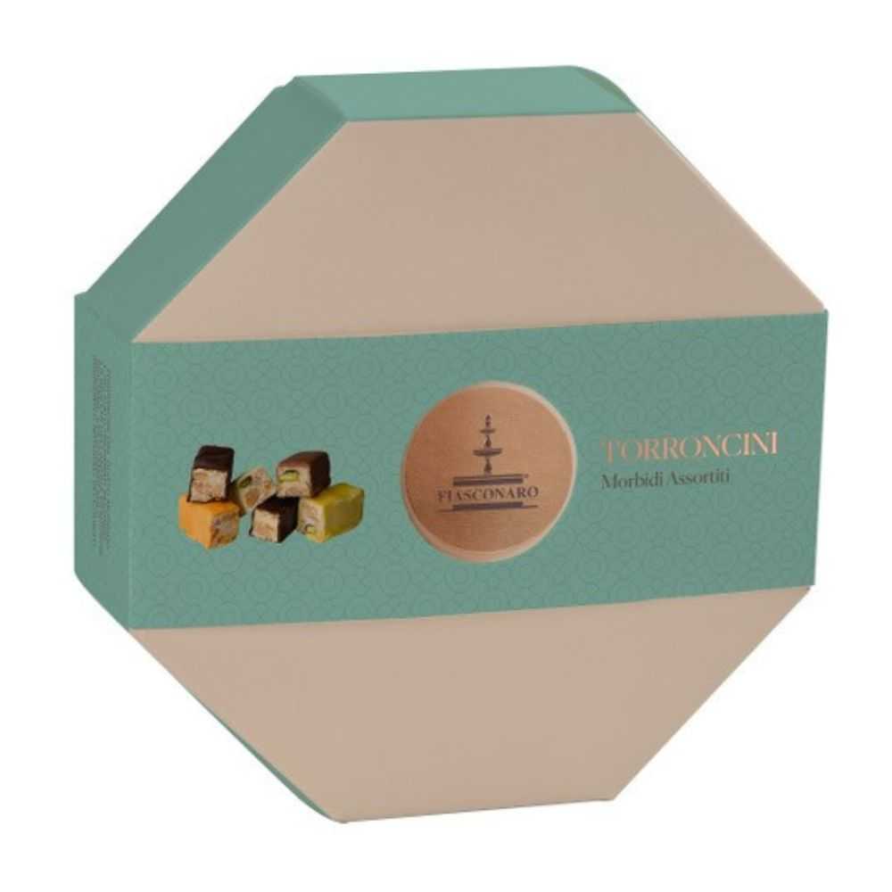 Nougats in an octagonal box of 400 grams by Fiasconaro