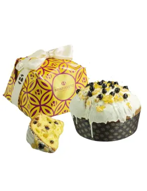 Panettone amarene e limone di Bonfissuto con incarto elegante