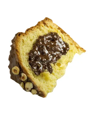 Fetta di Panettone siciliano nocciolato di bonfissuto