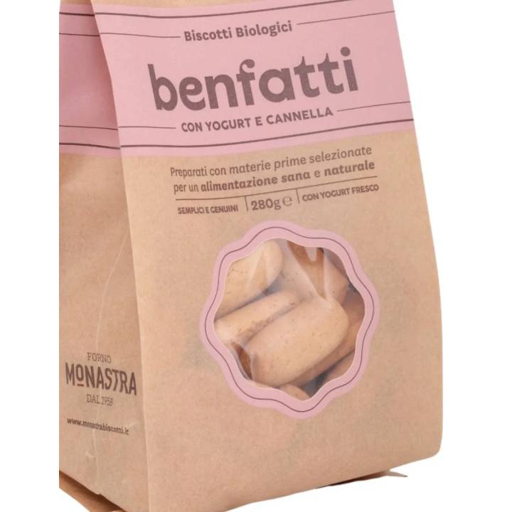 Biscotti BIO con Yogurt e Cannella da 280 grammi - Forno Monastra