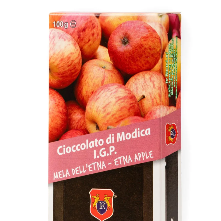 Modica IGP Chocolate with Etna Apples - 100 gram bar.