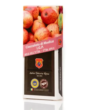 Modica IGP Chocolate with Etna Apples - 100 gram bar.