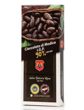 Modica IGP Chocolate 90% - 100 gram bar.