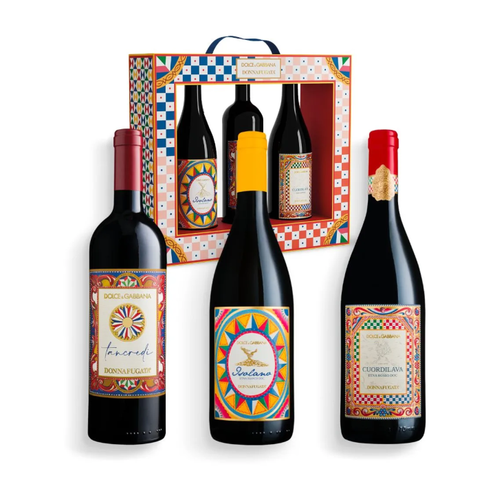 Cornice Elegante Dolce & Gabbana con 3 vini Donnafugata