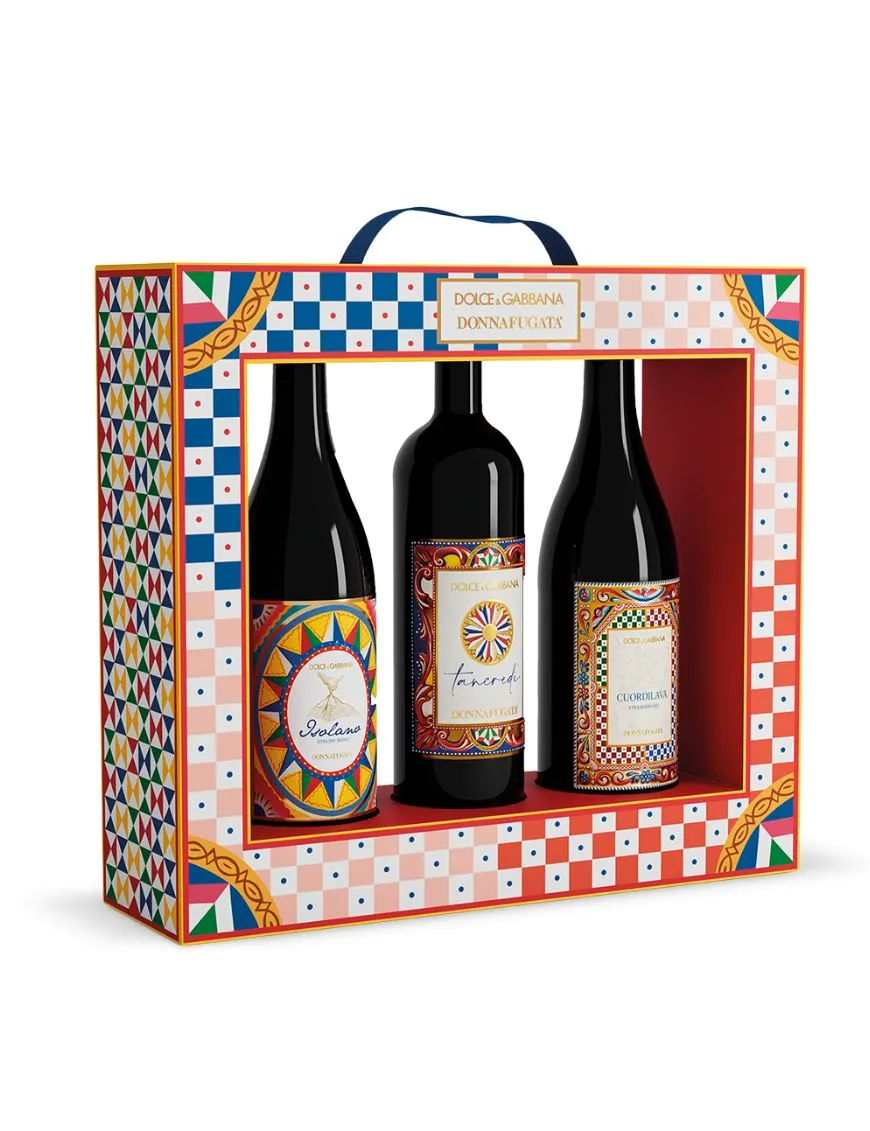 Elegant Dolce & Gabbana Frame with 3 Donnafugata wines