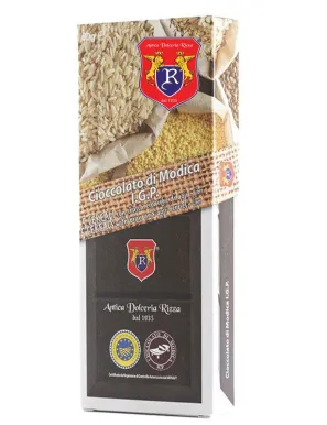 I.G.P. Modica Chocolate with 5 cereals enriched with bran and Goji berries.