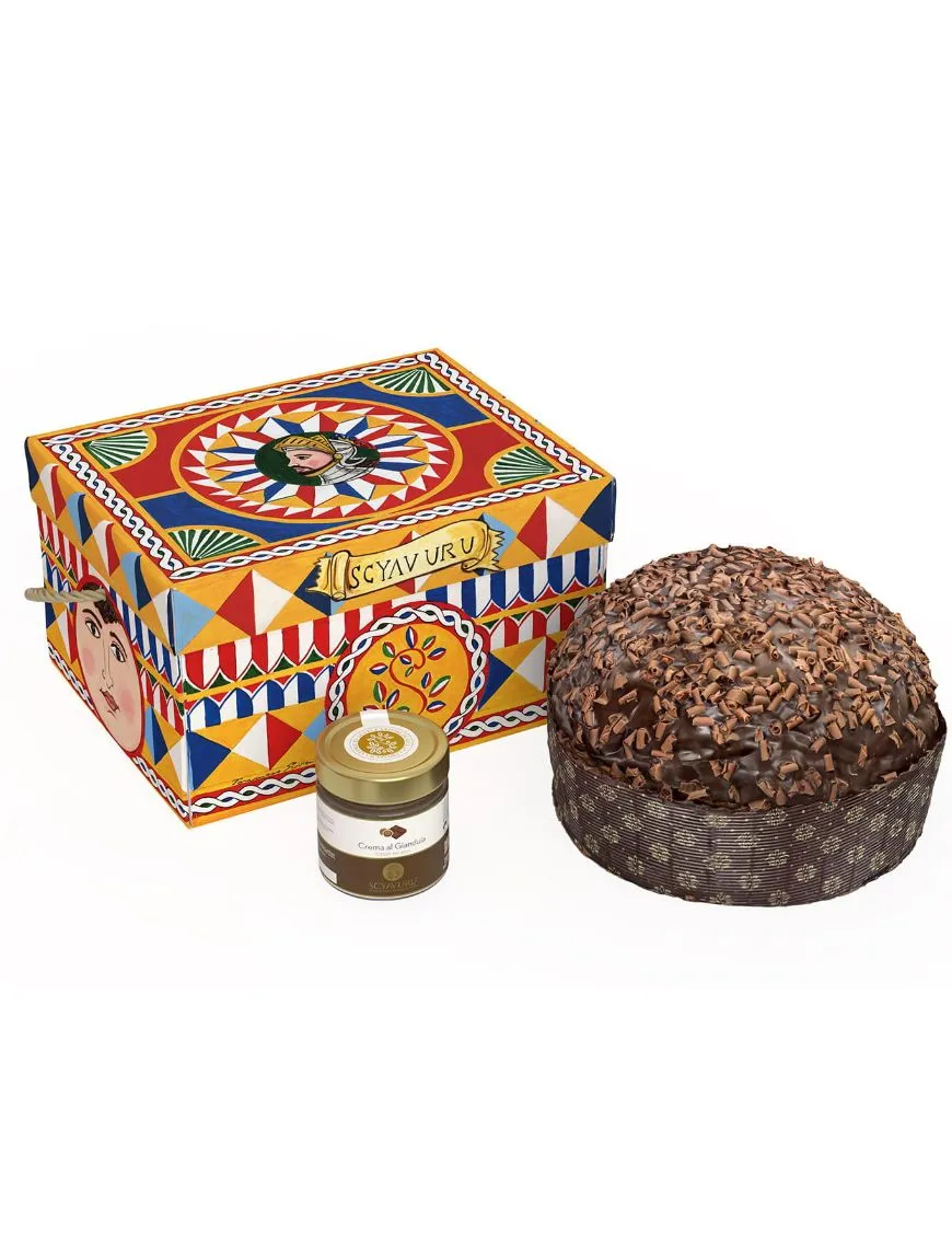 Sicilian Chocolate Panettone with IGP Modica Chocolate spread cream - Scyavuru