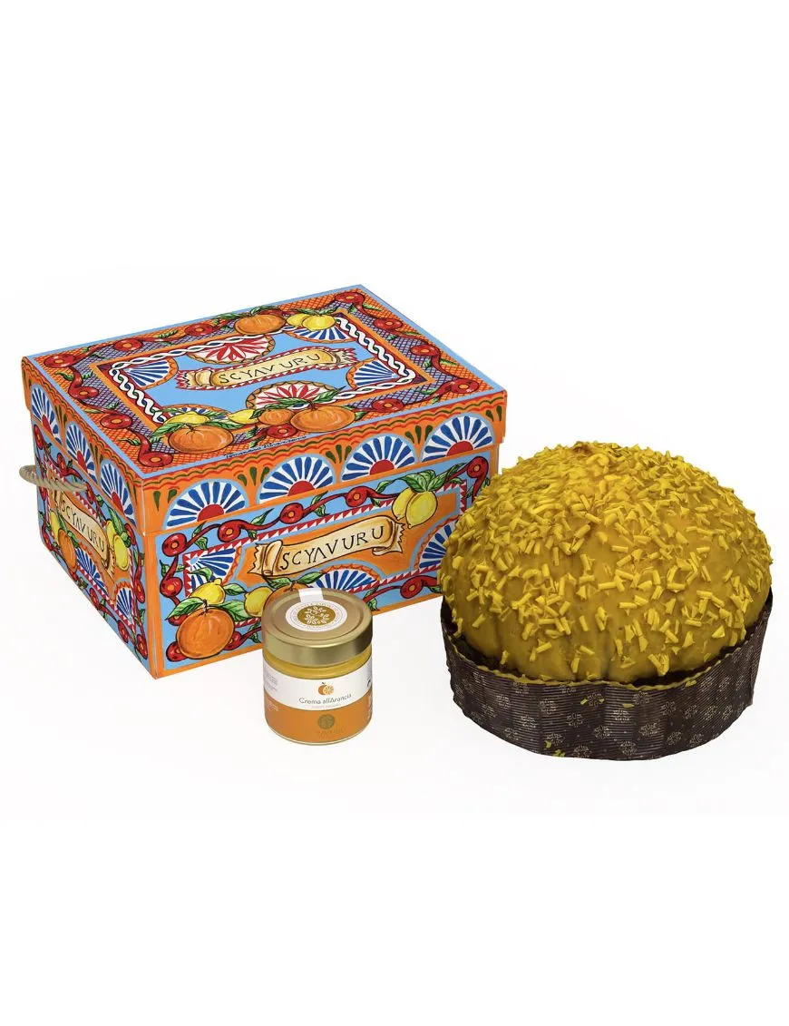 Sicilian Orange Panettone with Orange Spreadable Cream - Scyavuru