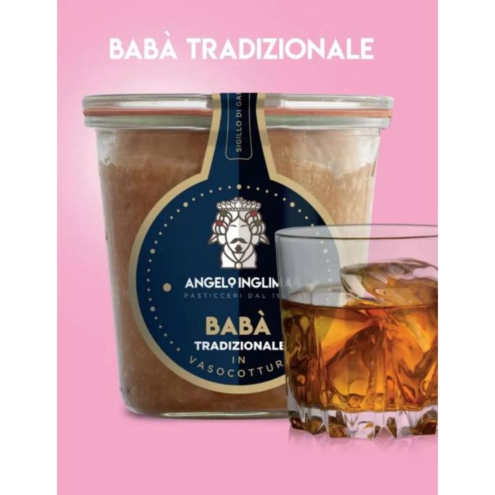 The soft dough of the traditional jar-cooked baba with rum - Inglima