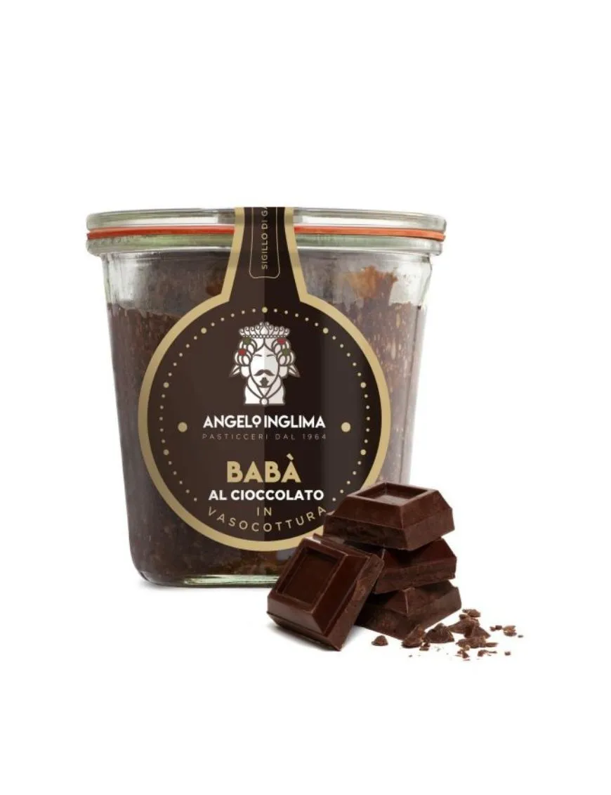 The soft dough of the Chocolate Babà in jar cooking - Pasticceria Inglima