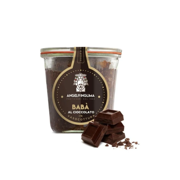 The soft dough of the Chocolate Babà in jar cooking - Pasticceria Inglima