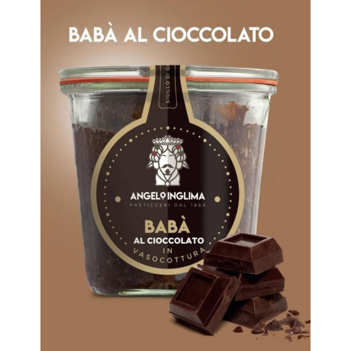 The soft dough of the Chocolate Babà in jar cooking - Pasticceria Inglima