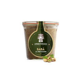 The soft dough of the traditional jar-cooked baba with Pistachio - Inglima