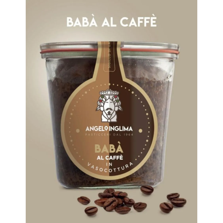 The soft dough of the traditional jar-cooked baba with Coffee - Inglima