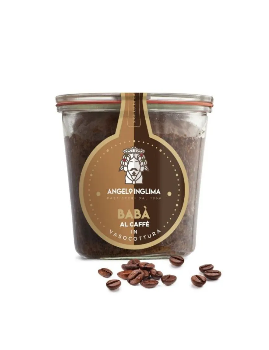 The soft dough of the traditional jar-cooked baba with Coffee - Inglima