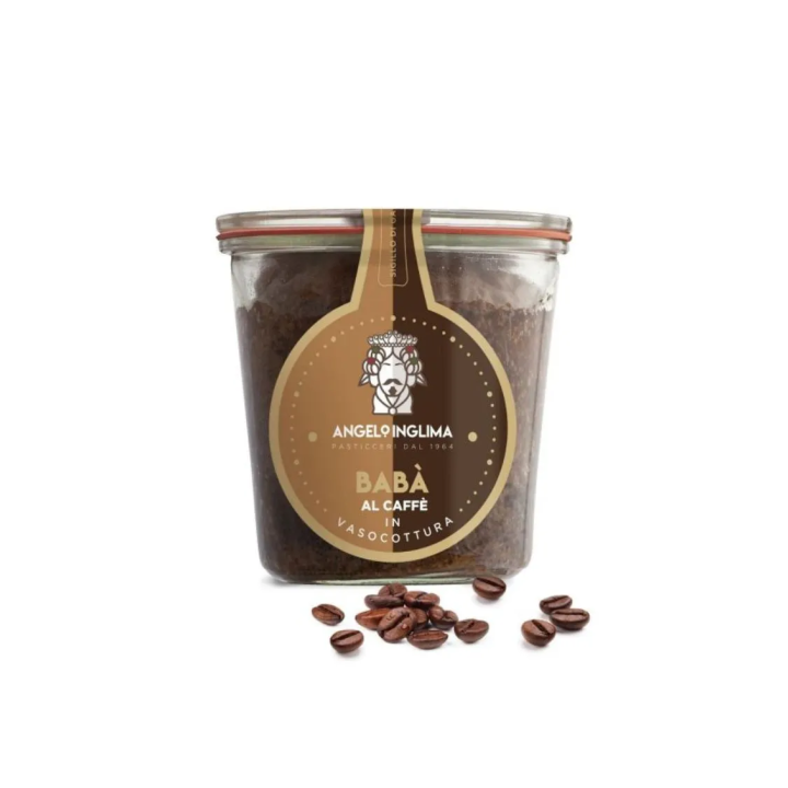 The soft dough of the traditional jar-cooked baba with Coffee - Inglima